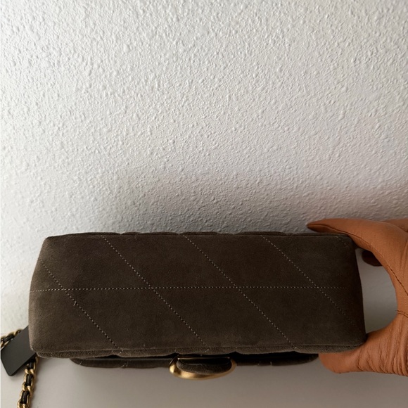 Coach Tabby 20 Quilted Suede Shoulder Bag with Gold Chain. - Picture 9 of 14